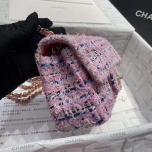 chanel a1116 mini flap classic handbag tweed gold tone metal pink 004 luxibags.ru .jpg