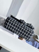 chanel a1116 mini flap classic handbag tweed silver tone metal black 004 luxibags.ru .jpg