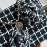 chanel a1116 mini flap classic handbag tweed silver tone metal black 006 luxibags.ru .jpg