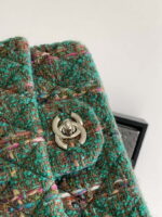 chanel a1116 mini flap classic handbag tweed silver tone metal green 005 luxibags.ru .jpg