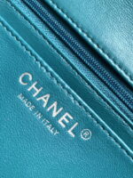 chanel a1116 mini flap classic handbag tweed silver tone metal green 009 luxibags.ru .jpg