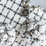 chanel a1116 mini flap classic handbag tweed silver tone metal white 007 luxibags.ru .jpg