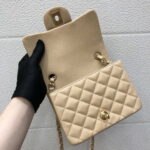 chanel a35200 mini flap bag 17cm grained calfskin apricot 006 luxibags.ru .jpg