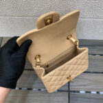 chanel a35200 mini flap bag 17cm grained calfskin apricot 008 luxibags.ru .jpg