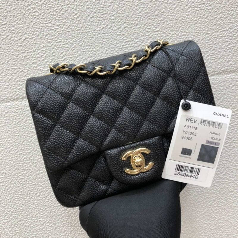 chanel a35200 mini flap bag 17cm grained calfskin black gold 010 luxibags.ru .jpg