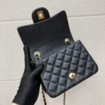 chanel a35200 mini flap bag 17cm grained calfskin black gold 016 luxibags.ru .jpg