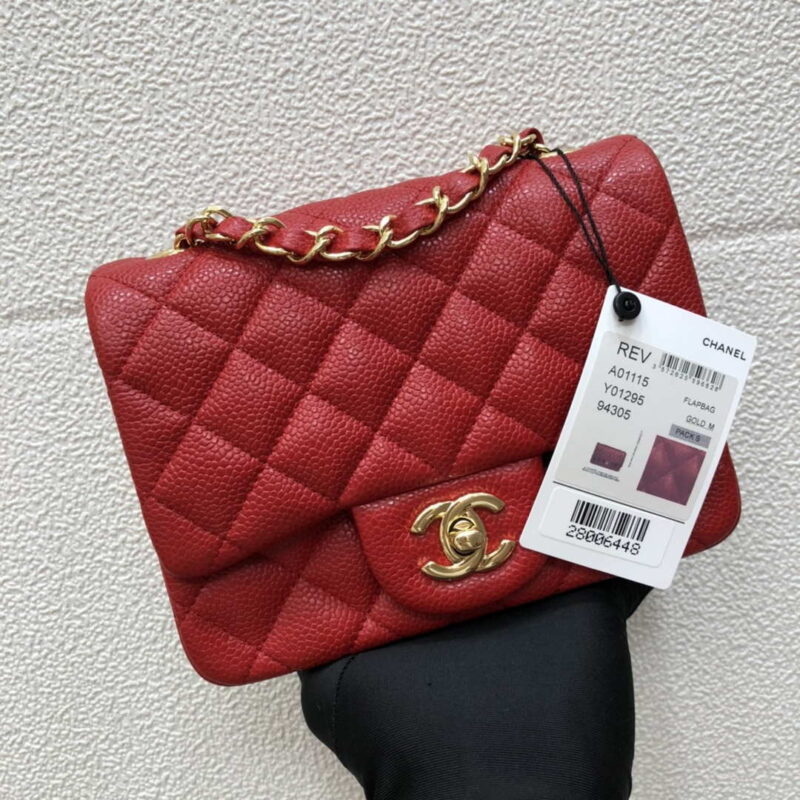chanel a35200 mini flap bag 17cm grained calfskin red 001 luxibags.ru .jpg