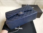 chanel a58600 large classic handbag grained shiny calfskin navy blue sliver 005 luxibags.ru .jpg