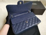 chanel a58600 large classic handbag grained shiny calfskin navy blue sliver 008 luxibags.ru .jpg