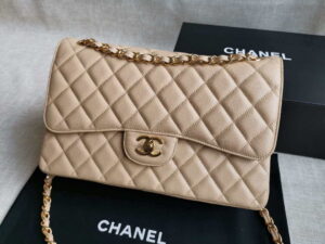 chanel a58600 large flap handbag classic bag grained shiny calfskin apricot gold 001 luxibags.ru .jpg
