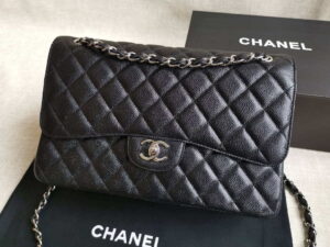 chanel a58600 large flap handbag classic bag grained shiny calfskin gold black 001 luxibags.ru .jpg