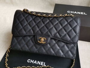 chanel a58600 large flap handbag classic bag grained shiny calfskin gold black 010 luxibags.ru .jpg
