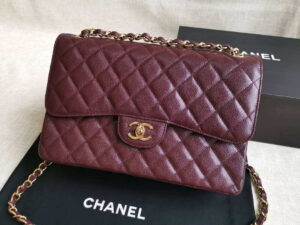 chanel a58600 large flap handbag classic bag grained shiny calfskin wine red gold 001 luxibags.ru .jpg