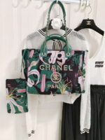 chanel a66941 large tote printed velvet wooden pearls gold tone metal green multicolour 002 luxibags.ru .jpg