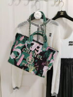 chanel a66941 large tote printed velvet wooden pearls gold tone metal green multicolour 006 luxibags.ru .jpg