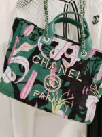 chanel a66941 large tote printed velvet wooden pearls gold tone metal green multicolour 007 luxibags.ru .jpg
