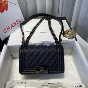 chanel a67086 boy bag chanel flap shoulder bag black caviar silver 1 luxibags.ru .jpg