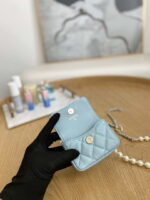 chanel a81181 22 spring summer pearl chain belt bag blue 007 luxibags.ru .jpg