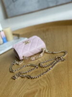 chanel a81197 mini flap lambskin enamel gold tone metal pink 006 luxibags.ru .jpg