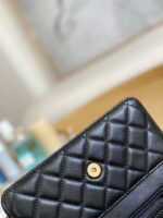 chanel a81217 flap bag lambskin onyx small square stewardess bag 006 luxibags.ru .jpg