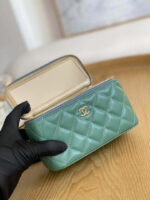 chanel a81242 vanity with chain lambskin gold football light green 008 luxibags.ru .jpg