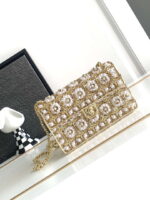 chanel a90091 limited edition pearl metal cf evening flap bag gold silver metal glass pearls 001 luxibags.ru .jpg