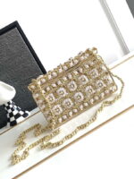 chanel a90091 limited edition pearl metal cf evening flap bag gold silver metal glass pearls 003 luxibags.ru .jpg