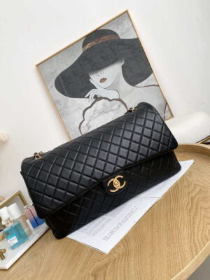 chanel a91169 flap travel bag airport series a94305 caviar calfskin black gold 1 luxibags.ru .jpg