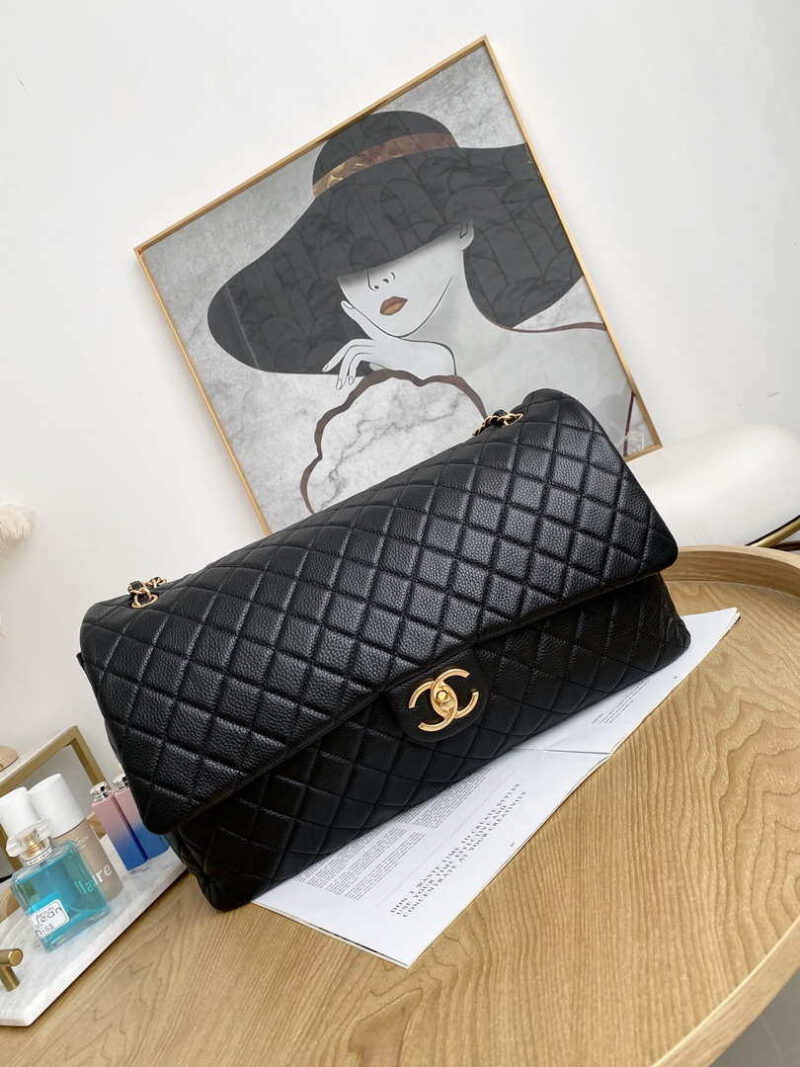 chanel a91169 flap travel bag airport series a94305 caviar calfskin black gold 1 luxibags.ru .jpg