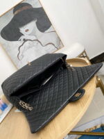 chanel a91169 flap travel bag airport series a94305 caviar calfskin black gold 8 luxibags.ru .jpg