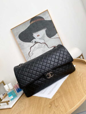 chanel a91169 flap travel bag airport series a94305 caviar calfskin black silver 1 luxibags.ru .jpg