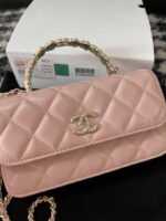 chanel a96034 woc wallet on chain with small flower handle pink lambskin 02 luxibags.ru .jpg