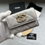 chanel ap1790 19 flap card holder shiny lambskin gold tone ruthenium finish metal gray 003 luxibags.ru .jpg