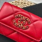 chanel ap1790 19 flap card holder shiny lambskin gold tone ruthenium finish metal red 006 luxibags.ru .jpg