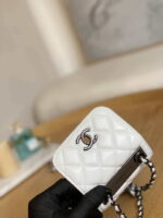 chanel ap3020 clutch with chain lambskip gold tone metal white with black 003 luxibags.ru .jpg
