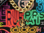 chanel as1160 chanel 19 handbag flap graffiti print vintage gold 004 luxibags.ru .jpg