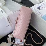 chanel as2431 mini flap lambskin bag with top handle light gold dark pink 006 luxibags.ru .jpg