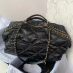 chanel as3093 maxi bowling bag nylon gros grain gold tone metal black 04 luxibags.ru .jpg