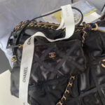 chanel as3093 maxi bowling bag nylon gros grain gold tone metal black 06 luxibags.ru .jpg