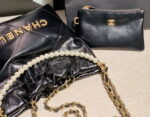 chanel as3260 22 mini handbag calfskin pearl chain black with gold 007 luxibags.ru .jpg