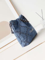 chanel as3260 22 small handbag silver tone metal canvas blue denim 03 luxibags.ru .jpg