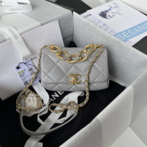 chanel as3365 mini flap bag 17cm lambskin gray 001 luxibags.ru .jpg