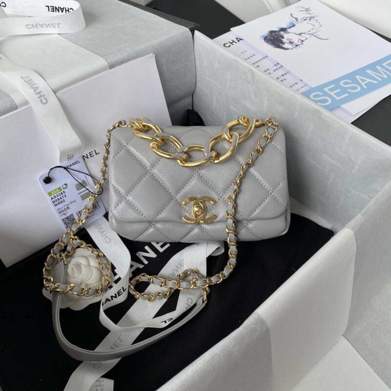 chanel as3365 mini flap bag 17cm lambskin gray 001 luxibags.ru .jpg