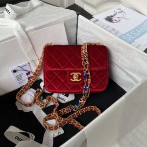 chanel as3442 mini flap bag velvet enamel gold tone metal wine red 001 luxibags.ru .jpg