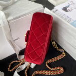 chanel as3442 mini flap bag velvet enamel gold tone metal wine red 006 luxibags.ru .jpg