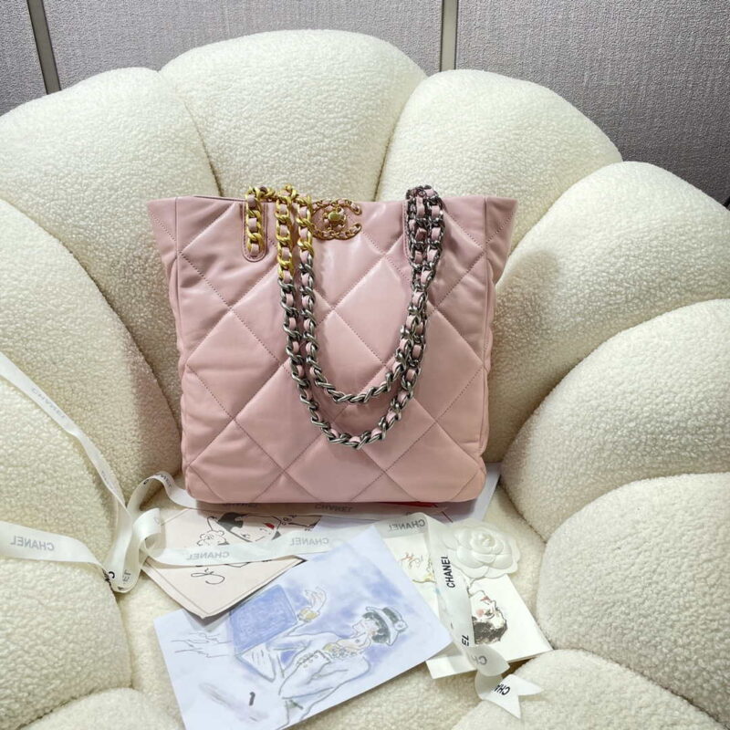 chanel as3519 chanel19 shopping bag shiny lambskin pink 001 luxibags.ru .jpg