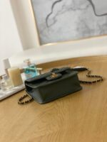 chanel as3652 small flap bag with top handle calfskin gold tone metal dark green 007 luxibags.ru .jpg