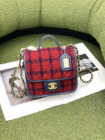 chanel as3652 small flap bag with top handle cotton wool tweed gold tone metal black and red 002 luxibags.ru .jpg
