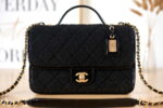 chanel as3653 small flap bag with top handle wool tweed gold tone metal black 002 luxibags.ru .jpg
