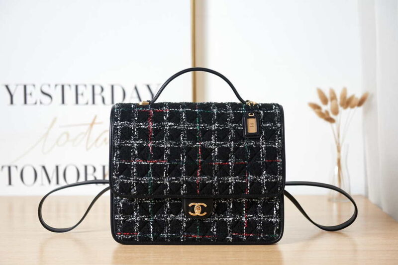 chanel as3662 large backpack wool tweed gold tone metal black 001 luxibags.ru .jpg